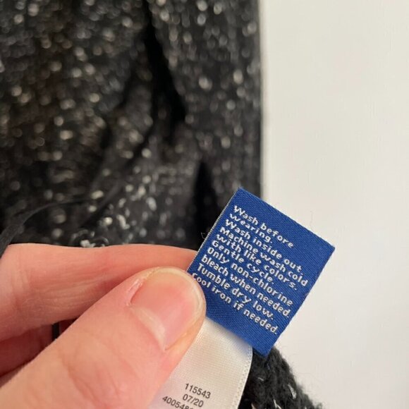 APT. 9 APT.9 Long Cardigan Black Silver Metallic Open Front Longline Sweater XXL - Picture 12 of 15